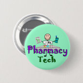 薬学の技術のギフト棒人間たちのデザインの 缶バッジ (正面&裏面)