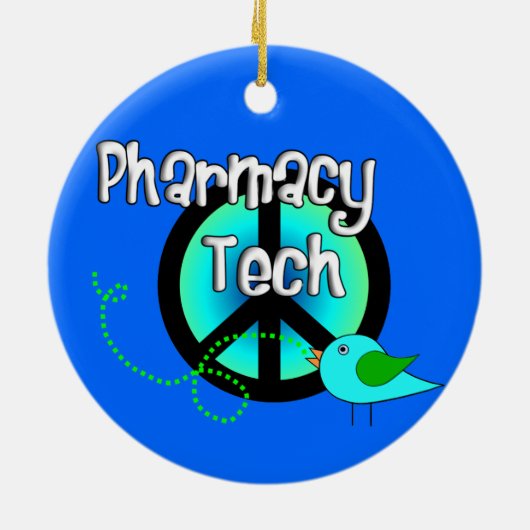 薬学の技術のクリスマスのオーナメントのピースサイン セラミックオーナメント (裏面)