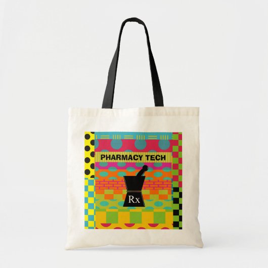 薬学の技術のトートお洒落な乳棒および乳鉢 トートバッグ (正面)