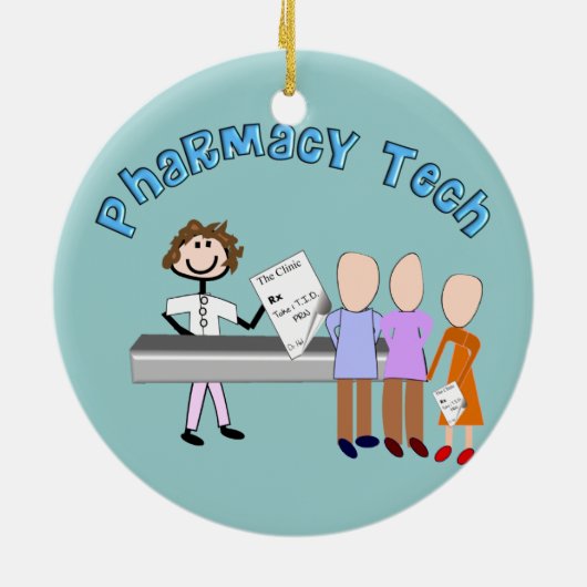 薬学の技術の規定のクリスマスのオーナメント セラミックオーナメント (裏面)