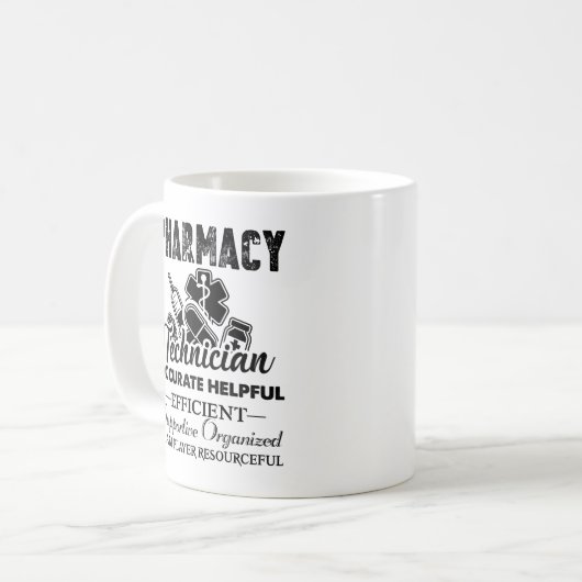 薬学の技術者の仕事のマグ コーヒーマグカップ (正面左)