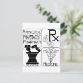 薬学の薬剤師のロゴ ポストカード (スタンド正面)