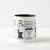 薬学の薬剤師のロゴ マグカップ (中央)