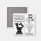 薬学の薬剤師のロゴ マグネット (正面/裏面)