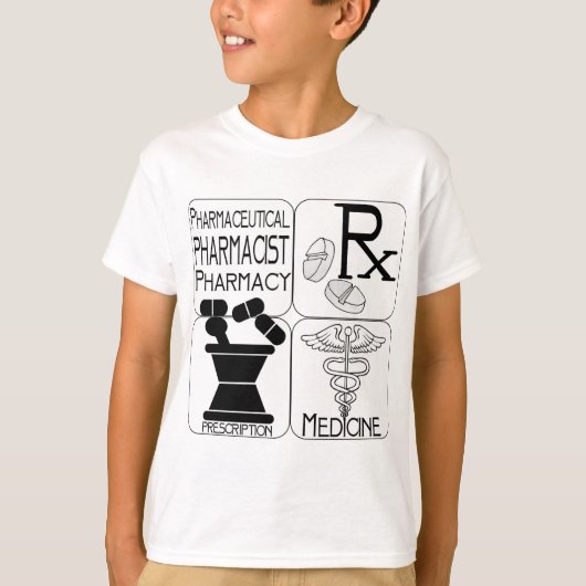 薬学の薬剤師のロゴ Tシャツ (正面)