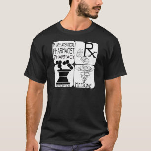 薬学の薬剤師のロゴ Tシャツ