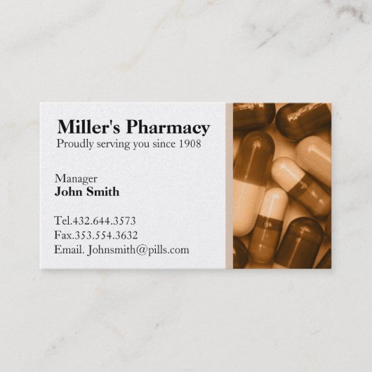 薬学の薬剤師の名刺 名刺 (正面)