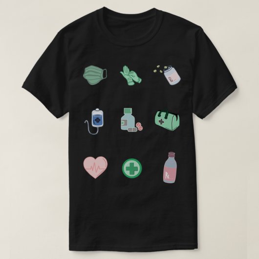 薬学ステッカーパック法薬品販売店2 Tシャツ (デザイン正面)