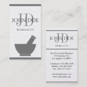 薬学乳鉢の乳棒を混合している薬剤師 名刺 (正面/裏面)