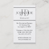 薬学乳鉢の乳棒を混合している薬剤師 名刺 (裏面)