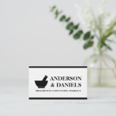 薬学乳鉢の乳棒を混合している薬剤師 名刺 (スタンド正面)