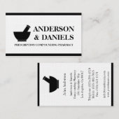 薬学乳鉢の乳棒を混合している薬剤師 名刺 (正面/裏面)