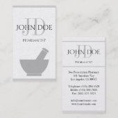 薬学乳鉢の乳棒を混合している薬剤師 名刺 (正面/裏面)