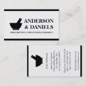 薬学乳鉢の乳棒を混合している薬剤師 名刺 (正面/裏面)