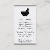 薬学乳鉢の乳棒を混合している薬剤師 名刺 (裏面)