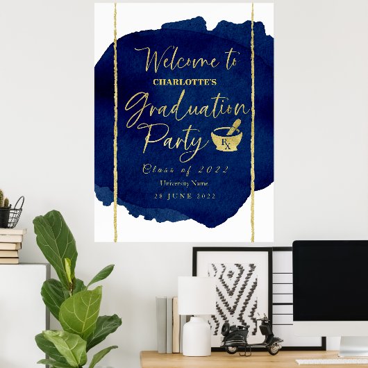 薬学学校卒業パーティーの歓迎サイン ポスター (ホームオフィス)