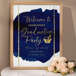 薬学学校卒業パーティーの歓迎サイン ポスター