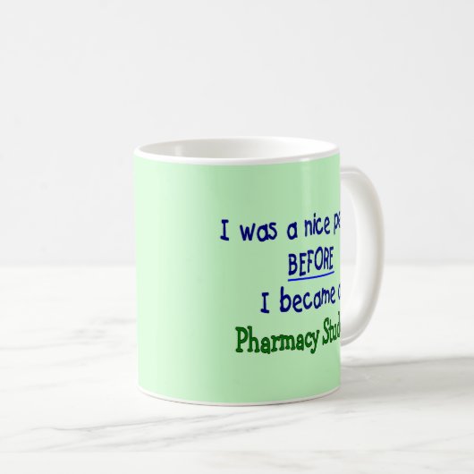 薬学学生のおもしろTシャツ及びギフト コーヒーマグカップ (正面右)