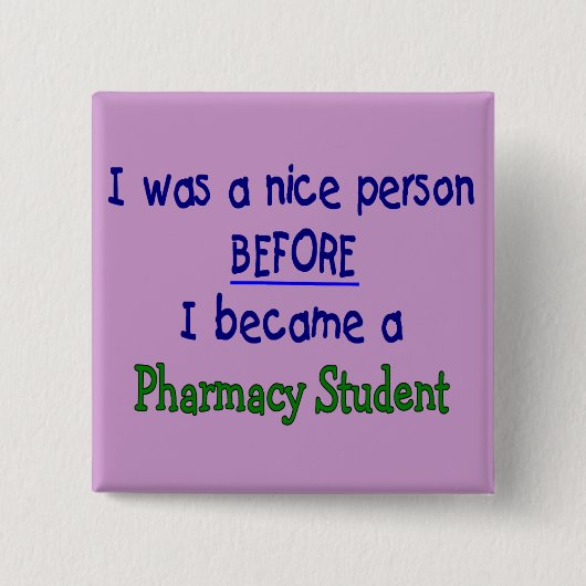 薬学学生のおもしろTシャツ及びギフト 缶バッジ (正面)