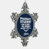 薬学学生No Sleep Lifeアスレチック海軍 スノーフレークピューターオーナメント (左)