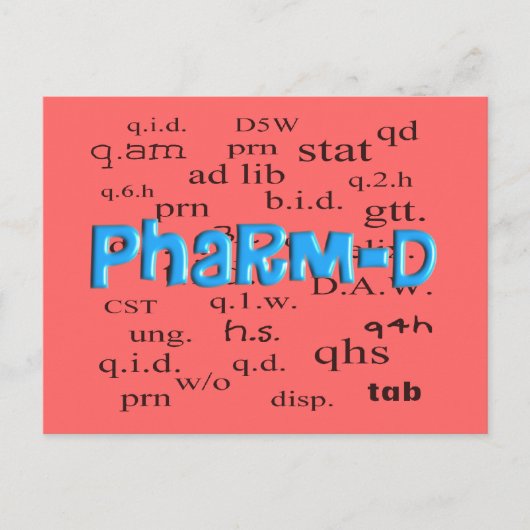 薬学学生Pharm-Dギフト ポストカード (正面)
