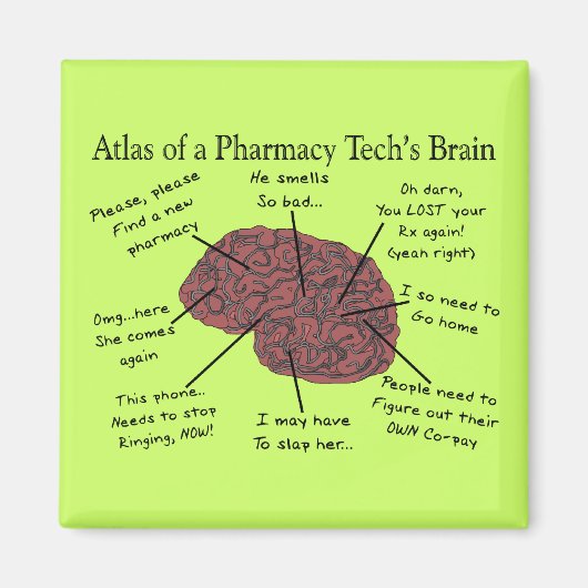 薬学技術脳地図 マグネット (正面)