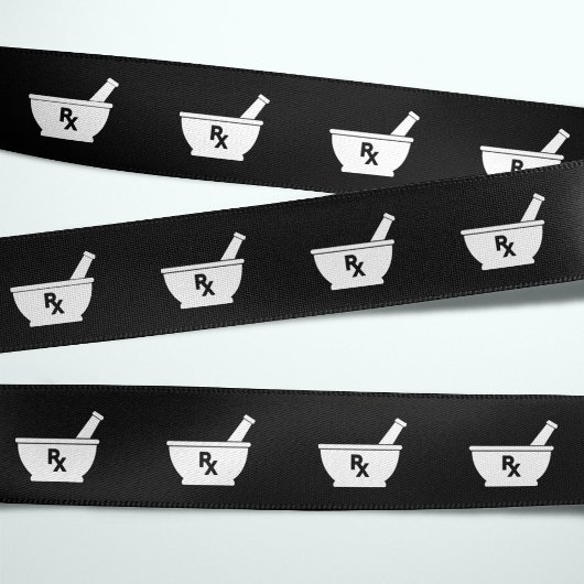 薬学用モルタルと杵のシンボル グログランリボン