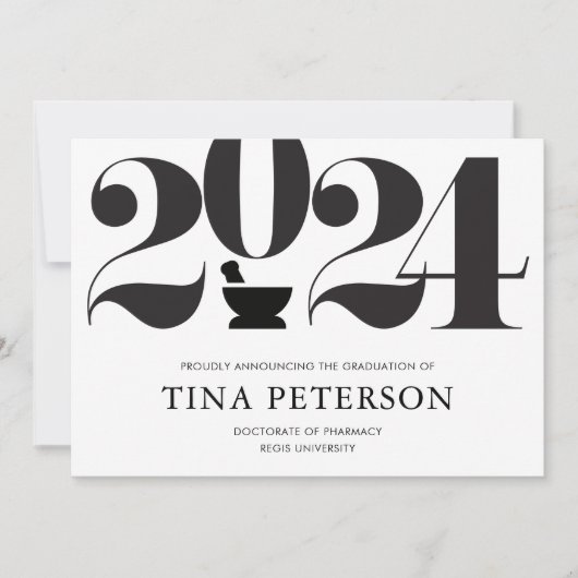 薬学部卒業のお知らせ 招待状 (正面)