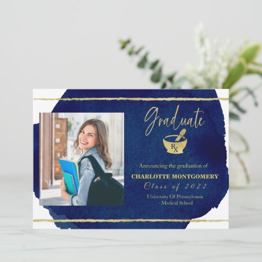 薬学院の卒業発表写真 招待状 (スタンド正面)