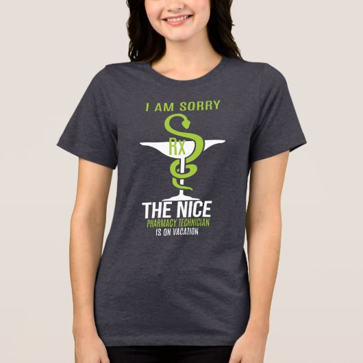 薬局おもしろいテックの休暇 トライブレンドTシャツ (正面)