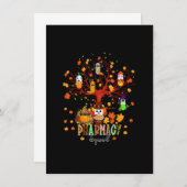 薬局おもしろい分隊カボチャピルオータムツリー 招待状 (正面/裏面)