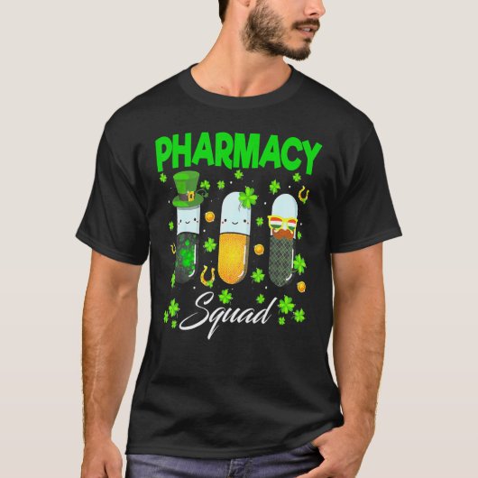 薬局おもしろい局Leprechaun薬剤師St Patr Tシャツ (正面)