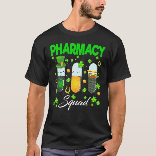 薬局おもしろい局Leprechaun薬剤師St Patr Tシャツ (正面)