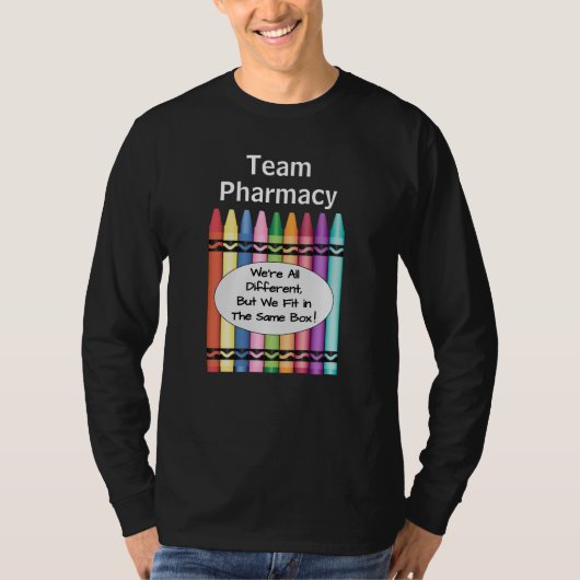 薬局おもしろい技術者長袖シャツチーム Tシャツ (正面)