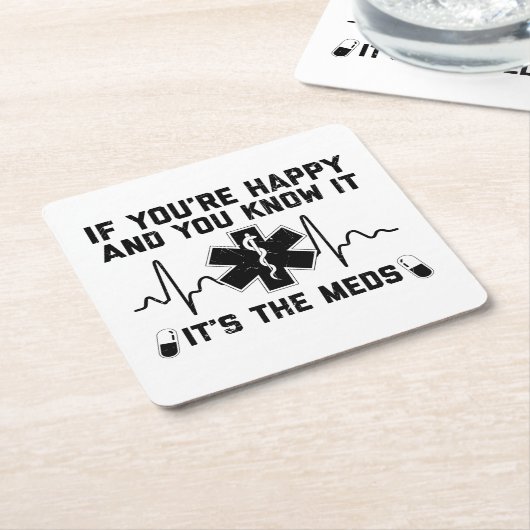 薬局ことわざ|薬剤師向けの贈り物 スクエアペーパーコースター (アングル)