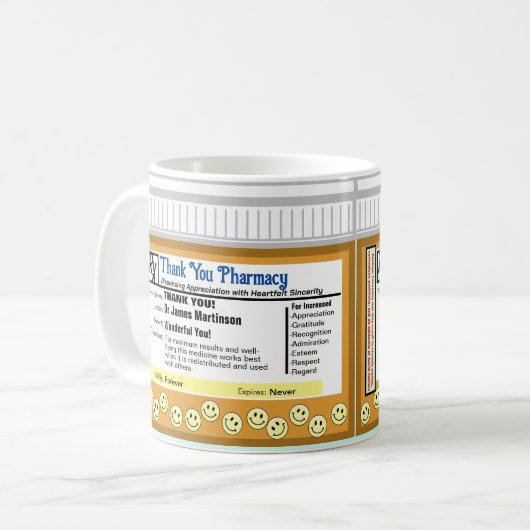 薬局に感謝 コーヒーマグカップ (正面左)