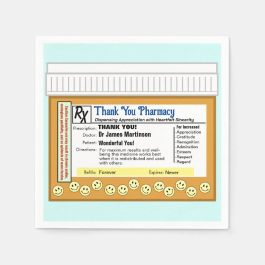 薬局に感謝 スタンダードカクテルナプキン (正面)