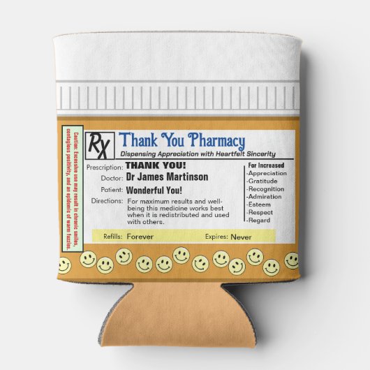 薬局に感謝 缶クーラー (裏面)