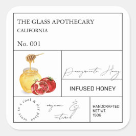 薬局のザクロの蜂蜜ラベル スクエアシール