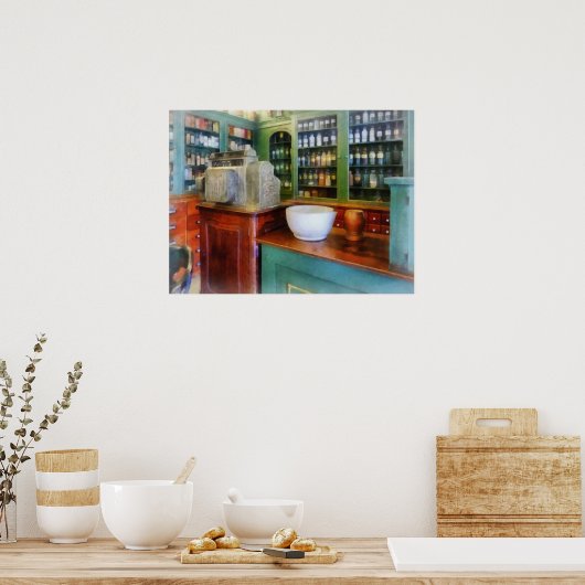 薬局のモルタルと杵 ポスター (キッチン)