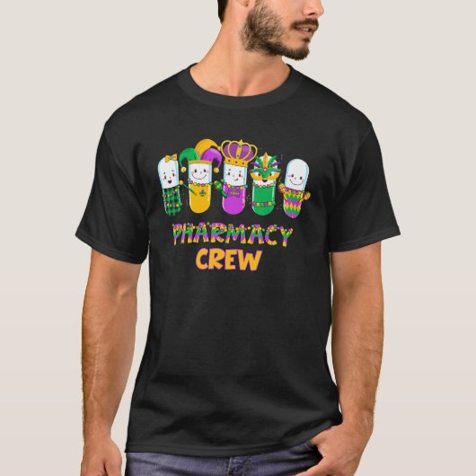 薬局の分隊マルディグラス薬剤師ライフマッチング Tシャツ (正面)