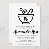 薬局の卒業式への招待 招待状 (正面/裏面)