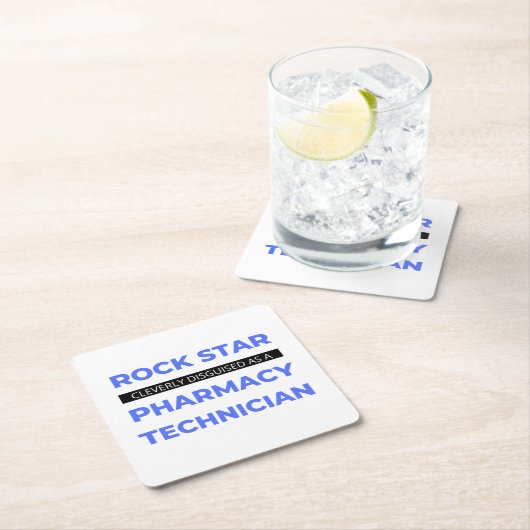 薬局の技術に巧みに変装したロックスター2 スクエアペーパーコースター (インサイチュ)