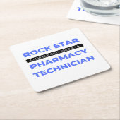 薬局の技術に巧みに変装したロックスター2 スクエアペーパーコースター (アングル)