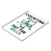 薬局の技術手形の支払いにピルを数える ノートブック (左側)