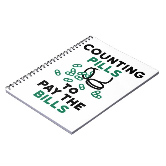 薬局の技術手形の支払いにピルを数える ノートブック (左側)