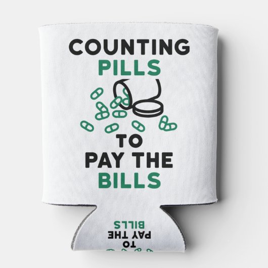 薬局の技術手形の支払いにピルを数える 缶クーラー (裏面)