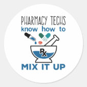 薬局の技術者がミックスする方法を知っている ラウンドシール (正面)