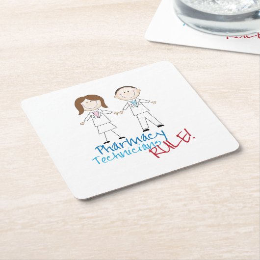 薬局の技術者 スクエアペーパーコースター (アングル)
