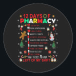 薬局の日12おもしろい Christmas Pharmacist Tec ラウンドシール<br><div class="desc">12薬局の日おもしろいクリスマス薬剤師クリスマス</div>